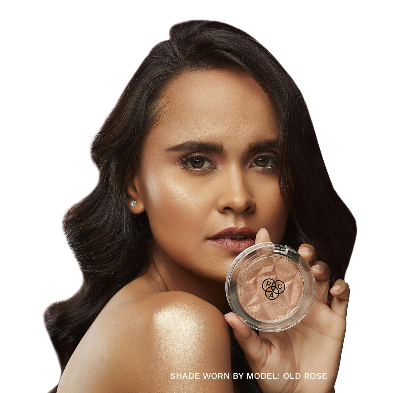 PAC Killer Glow Powder Highlighter (Old Rose) | Glamourous Luminous Shine | Blend of Micro Pearls | Silky Smooth Buttery Texture for One Swipe Application | Sparkling Rose Gold