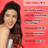 Dot & Key Strawberry Dew Tinted Sunscreen SPF 50+ Pa++++ - 01 Porcelain | Protection Against UA/UB | Broad Spectrum, Water & Sweat resistant | For All Skin Types | 50ml