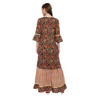 DiRaVee Girls/Women Gauhar Faizah Sanganeri Printed Sharara Kurta Set