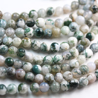 Agate Natural Gemstone Beads for Making Jewellery Energy Healing Crystals Jewelry Chakra Crystal Jewelry Beading Supplies Tree Agate 10mm 15.5inch About 36-40 Beads