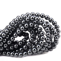 100Pcs Natural Crystal Beads Stone Gemstone Round Loose Energy Healing Beads with Free Crystal Stretch Cord for Jewelry Making (Hematite, 8MM) Hematite