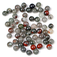 Bymitel 210pcs Natural Crystal Beads Stone Gemstone Round Energy Healing Loose Beads with Stretch Cord for Jewelry Making Bracelets Anklets (Bloodstone, 4mm 210pcs) Bloodstone