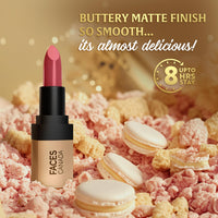 FACES CANADA Comfy Matte Velvet Touch Lipstick - Pink Biscoff 03, 4.2g | Velvety Matte Finish | 8HR Longstay | Intense Colour | Hydrating Lips | Smooth Application