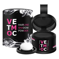 VETMOC Cover-Up Hair Powder- Black, Helps Cover Grey Roots & Bald Spots Instantly, Highly Pigmented, Fuller and Denser, Long-Lasting & Matte Finish, Super-Fine Powder for Flawless Application, 4gm