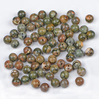 Bymitel 210pcs Natural Crystal Beads Stone Gemstone Round Energy Healing Loose Beads with Stretch Cord for Jewelry Making Bracelets Anklets (Rhyosite Jasper, 4mm 210pcs) Rhyosite Jasper