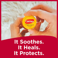 Carmex Medicated Lip Balm Jar, Lip Moisturizer for Dry, Chapped Lips, 0.25 OZ - (2 Packs of 3)