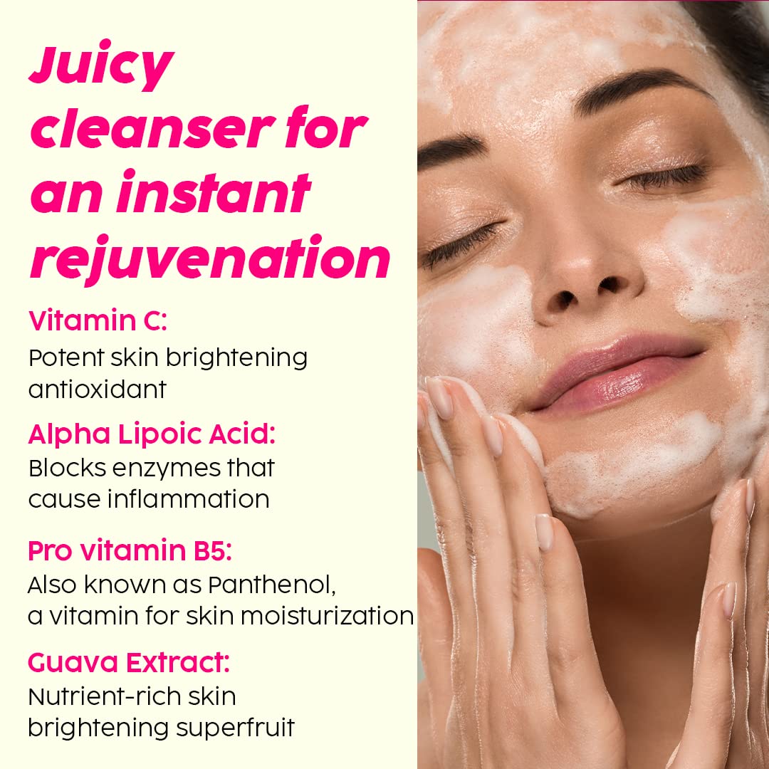 PLIX - THE PLANT FIX Vitamin C Juicy Face Wash (100 ml) Cleanser For Skin Brightening, With Pro Vitamin B5 For Moisturization & Alpha Lipoic Acid For Glowing Skin | For Women & Men