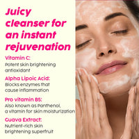 PLIX - THE PLANT FIX Vitamin C Juicy Face Wash (100 ml) Cleanser For Skin Brightening, With Pro Vitamin B5 For Moisturization & Alpha Lipoic Acid For Glowing Skin | For Women & Men