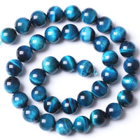 60PCS 6MM AAA Blue Tiger Eye Stone Beads Natural Gemstone Bead Crystal Healing Energy Jewelry Making DIY 15 inches Sapphire Tiger Eye