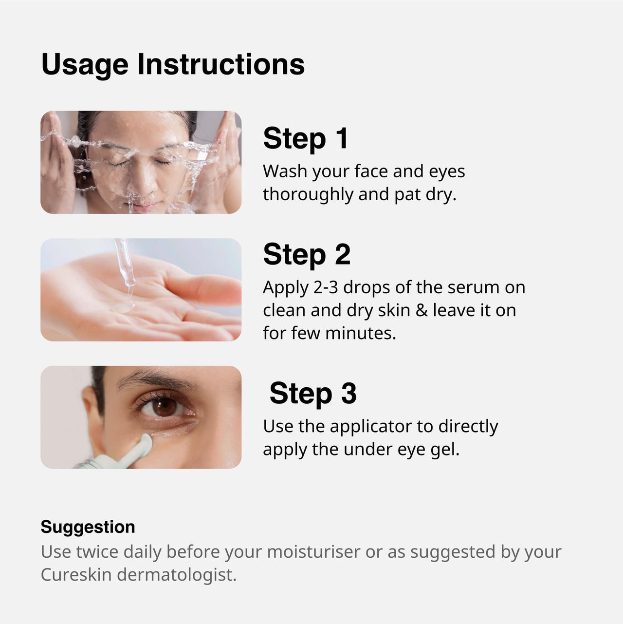 Cureskin Anti Aging Combo | Anti Aging Cream for Women | Collagen Boost Hyaluronic Acid Serum for Face | Under Eye Cream for Men and Women | Dark Circles Removal