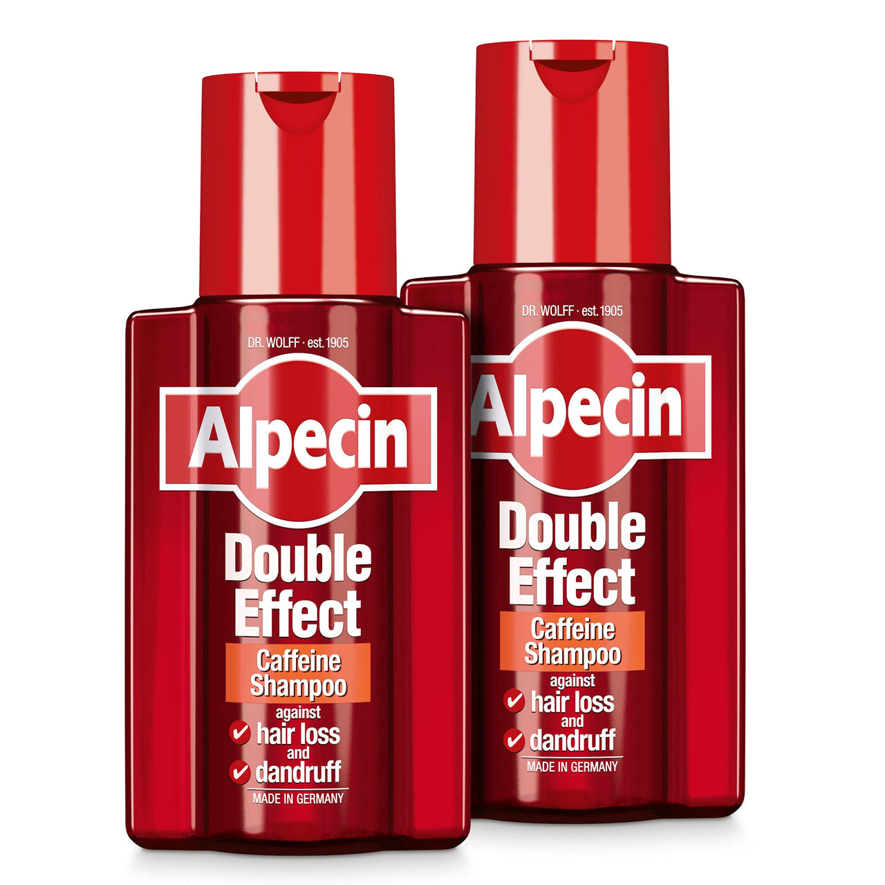 Alpecin Double Effect Shampoo 2x 200ml | Anti Dandruff and Natural Hair Growth Shampoo | Energizer for Strong Hair | Hair Care for Men