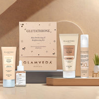 Glamveda Glutathione 4-Step Skincare Routine For Healthy & Radiant Skin | Skin Brightening and Lightening Combo ( Facewash + Facecream + Faceserum + Sunscreen )