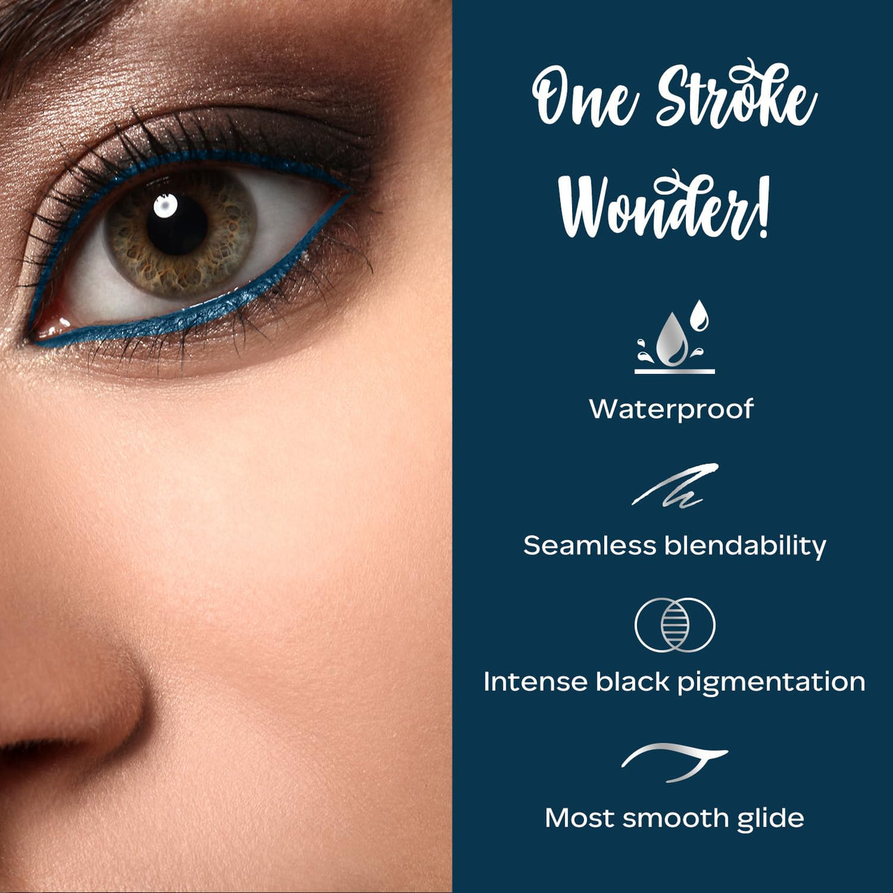 FACES CANADA Ultime Pro Intense Gel Kajal With Smudger & Sharpener - Blue, 1.2 g | 24 Hr Long Stay | Waterproof & Smudgeproof | One Swipe Smooth Application | 3-in-1 Kajal, Eyeliner, Smokey Eyeshadow