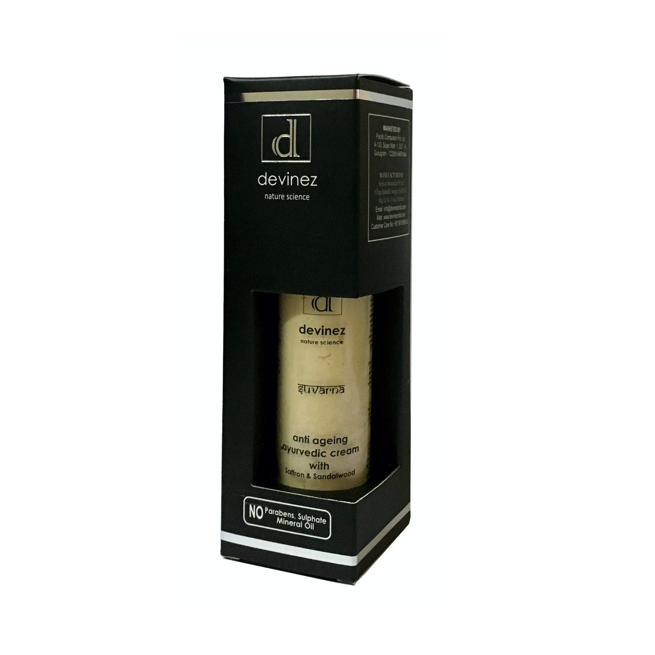 Devinez Suvarna Anti Ageing Ayurvedic Face Cream with Saffron & Sandalwood For Women in Airless Pump Bottle, 50 Gm
