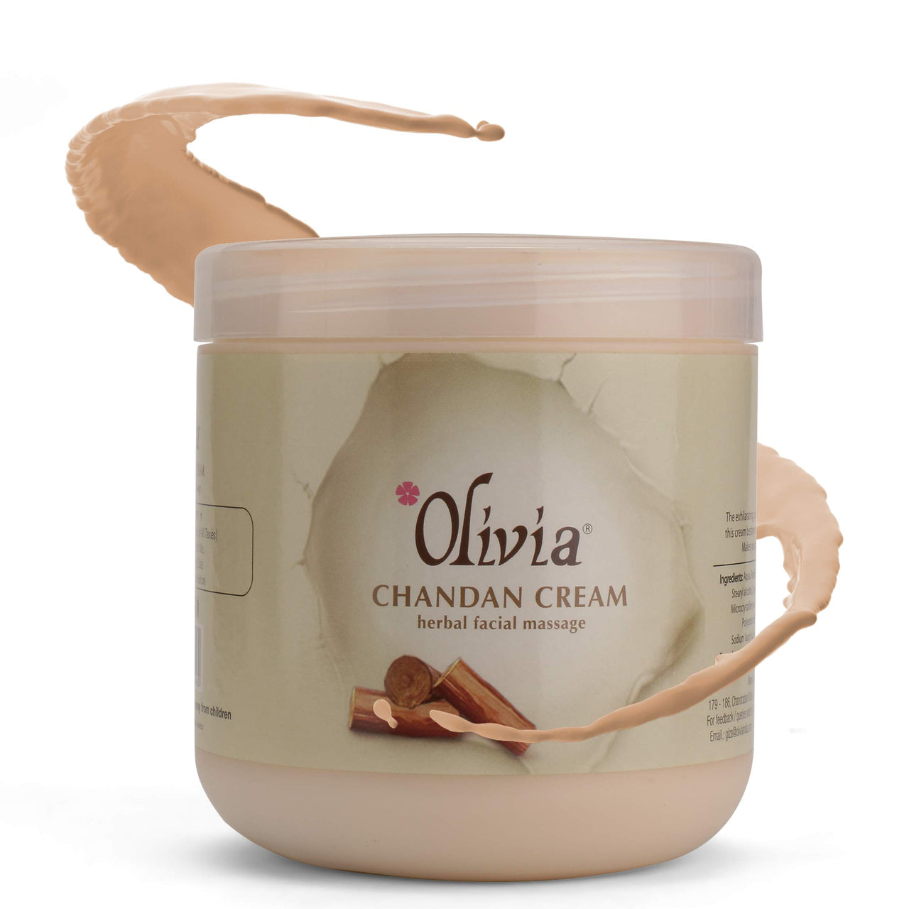 Olivia Herbal Chandan Facial Massage Cream 800g Exhilarating, Soothing Effect Of Sandalwood, 800 g