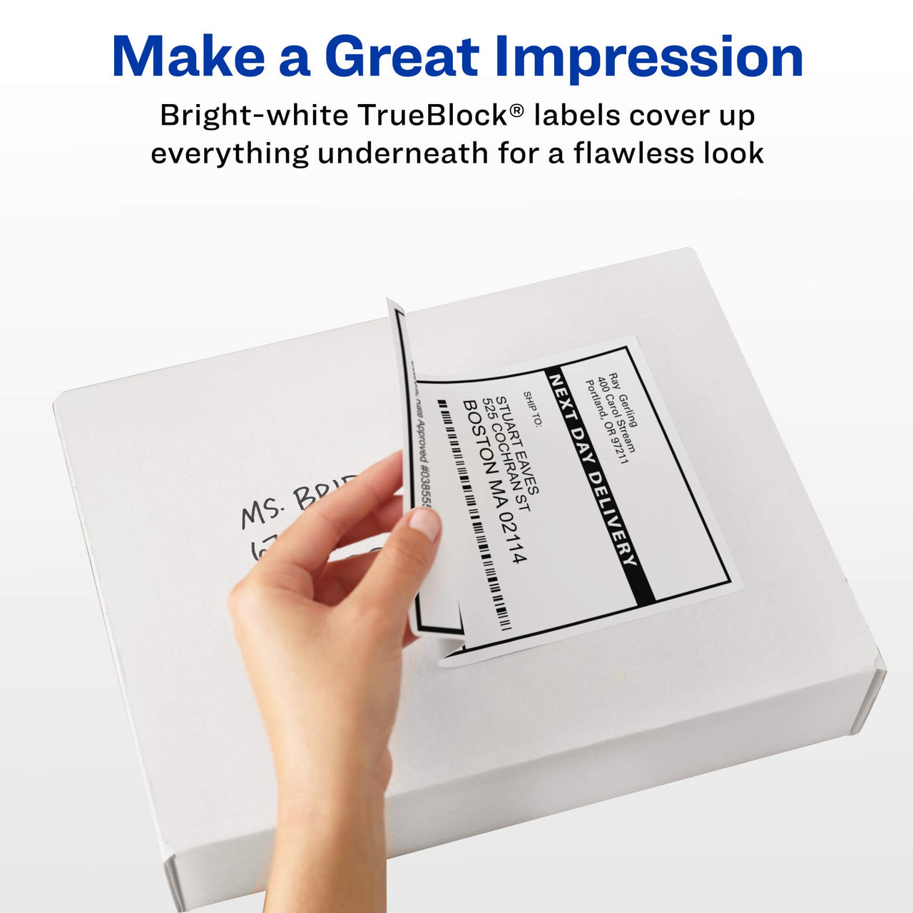 Avery Printable Shipping Labels with Sure Feed, 3-1/3" x 4", White, 60 Blank Mailing Labels (15264)