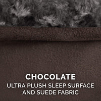 Furhaven Replacement Dog Bed Cover Ultra Plush Faux Fur & Suede Contour Luxe Lounger, Machine Washable - Chocolate, Jumbo (X-Large) Ultra Plush (Chocolate) 45.0