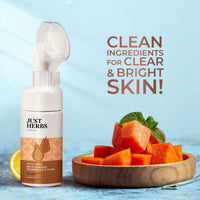 Just Herbs Brightening Foaming Face Wash With Vitamin C & Just Herbs Under Arm Roll On for Women Floral Fiesta Long Lasting and Refreshing Women Deodorant - 50 ml Combo