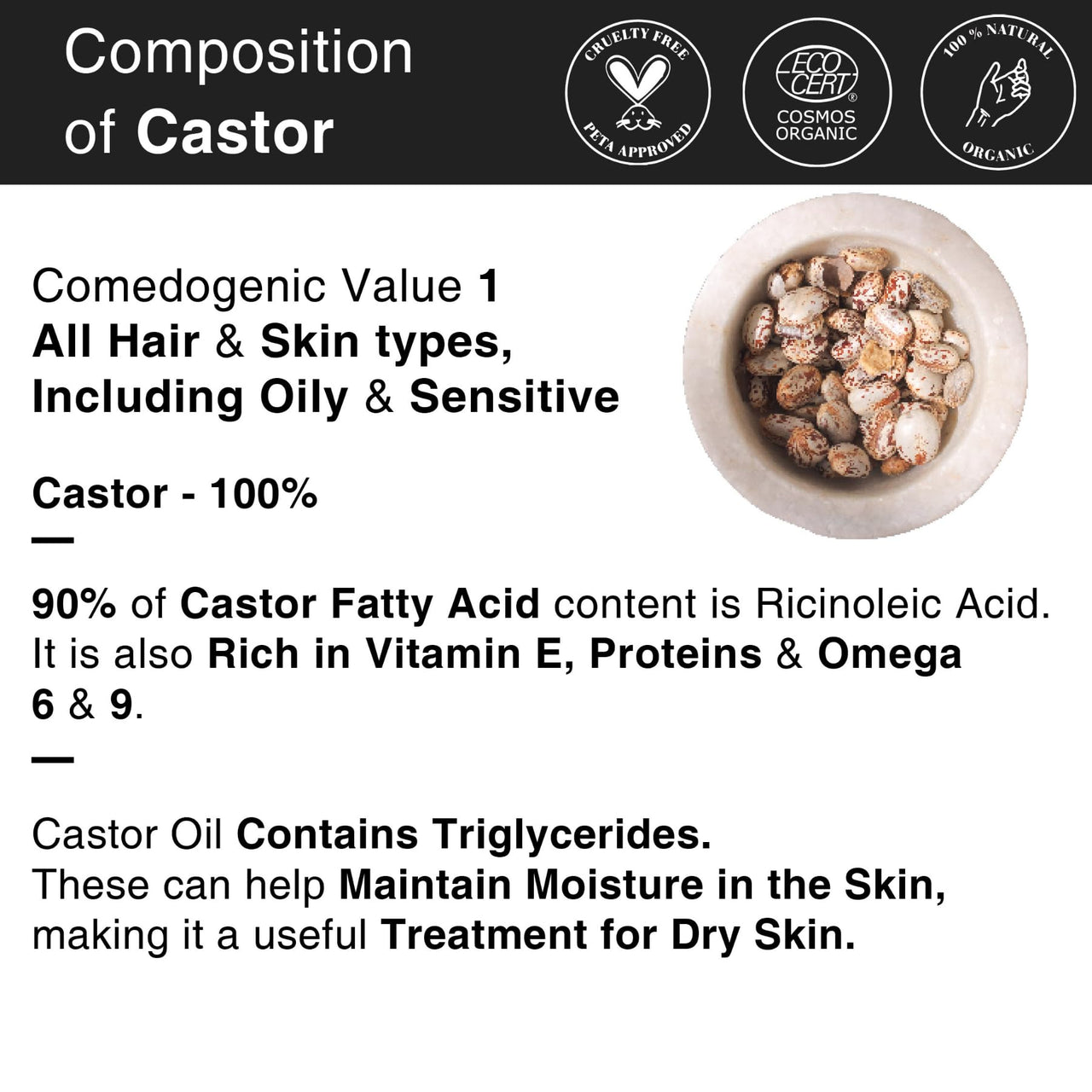 Soulflower Organic Castor Hair Oil 225ml | Cold-Pressed & Clinically Proven for Hair Growth | Stronger Hair, Skin Hydration & Nail Care | 100% Pure & Natural | No Mineral Oil or Parabens