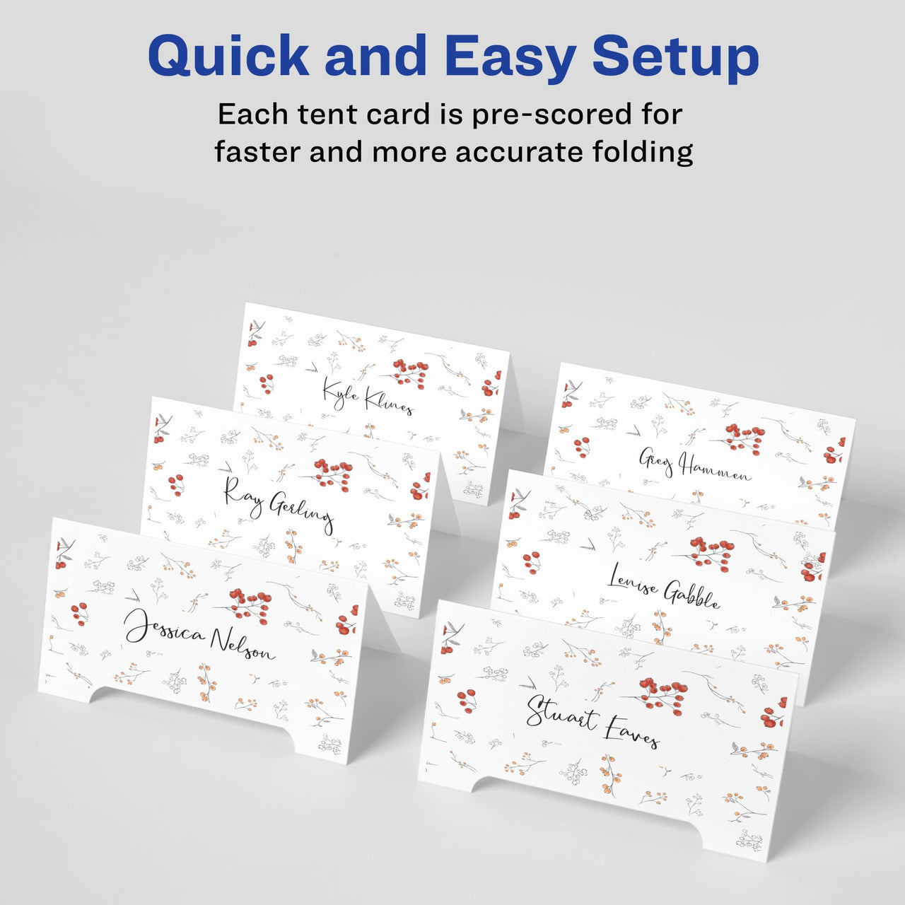 Avery Printable Arched Tent Cards with Sure Feed Technology, 2-1/16" x 3-3/4", White, 100 Blank Place Cards for Laser or Inkjet Printers (35700)