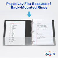 Avery Durable Clear View 3 Ring Binders, 1.5 Inch Slant Rings, 2-Pack of Black Binders (19300) 1.5