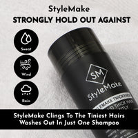 STYLEMAKE Thickener Hair Loss Concealer | Transform Thin, And Fine Hair With Hair Building Fibre | Hair Building Fibers For Men And Women (Black) | Completely Undetectable, 28 Grams
