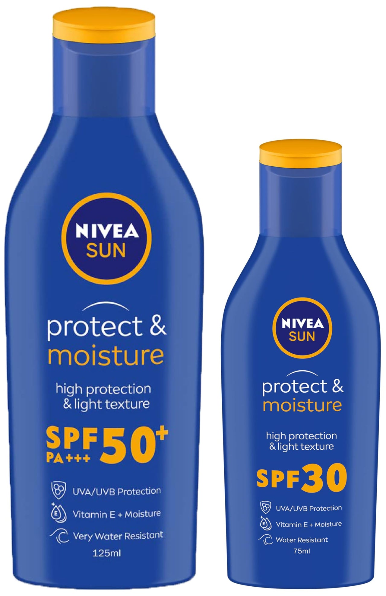 Nivea Sun Protect And Moisture 125Ml Spf 50 Sunscreen & Sun Protect And Moisture 75Ml Spf 30, SPF 50 Sunscreen For Oily Skin, Pack Of 1