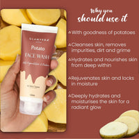 Glamveda Potato Anti Pigmentation Face wash | Reduces Hyperpigmentation & Clarifies skin | No Paraben, SLS, silicone | All Skin Types | Pack of 2
