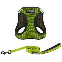 Voyager Step-in Air All Weather Mesh Harness and Reflective Dog 5 ft Leash Combo with Neoprene Handle, for Small, Medium and Large Breed Puppies by Best Pet Supplies - Lime Green (2-Tone), XS Harness Leash Bundle (Lime Green 2-Tone)