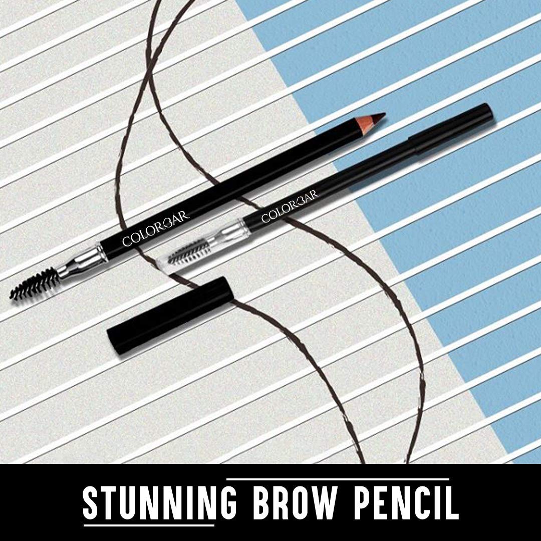 Colorbar Stunning Brow Pencil Chestnut, Dark Brown, 1.08g | Lightweight | Smudgeproof | Oil free formula