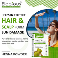 Elecious Natural Henna Powder For Hair Colour and Growth (200 Grams)