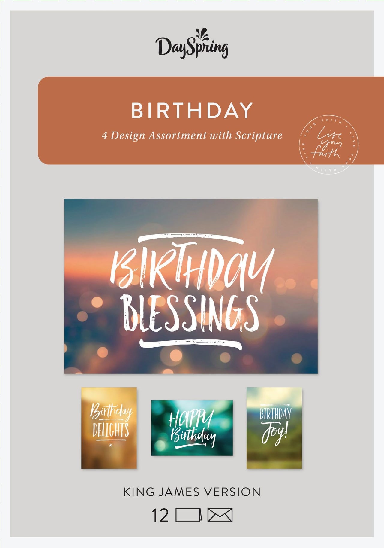 Dayspring Birthday - Simply Stated - 12 Boxed Cards, KJV (60937)
