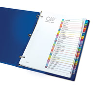 Avery A-Z 26 Tab Dividers for 3 Ring Binders, Customizable Table of Contents, Multicolor Tabs, 1 Set (11844) Contemporary