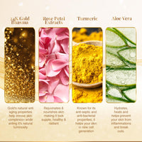 VLCC Gold Facial Kit, Bright & Glowing Skin - 60g and VLCC Insta Glow Gold Bleach - 30g | For Instant Fairness & Glowing Skin with Gold, and Turmeric.