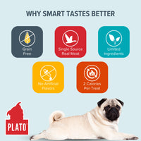 PLATO Small Bites Dog Treats, Natural Bite Sized Real Meat & Duck Flavor, Grain Free & High in Protein, Air Dried Authentic Ingredients, 2 Calories Per Treat, Made in the USA, 6 Ounces 6 Ounce (Pack of 1)