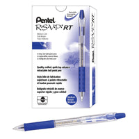 Pentel® R.S.V.P.® RT Retractable Ballpoint Pens, Medium Point, 1.0 mm, 61% Recycled, Transparent Blue Barrel, Blue Ink, Pack Of 12 Pens 12 Pack