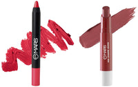 MARS Matte Super Stay Lipstick |(2.6 gm) (02-TREASURE) Long Lasting Crayon Lipstick up to 12 Hours Stay | Matte Finish | Waterproof | Won't Smudge Won't Budge Lip Crayon (3.5 gm) (17-I Am Wise)