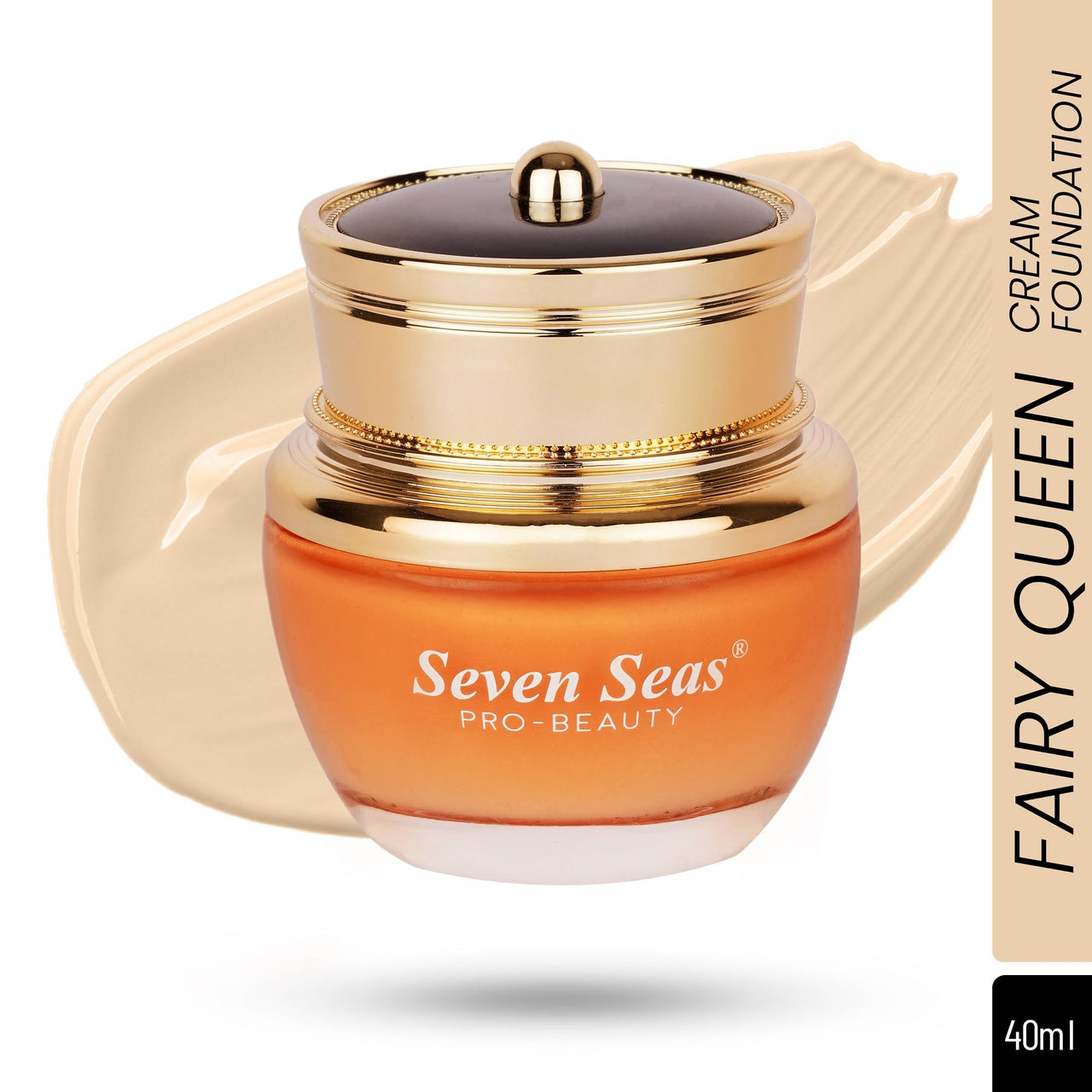 Seven Seas Natural Matte Cream Foundation Long Lasting Weightless | Full Coverage Face Makeup Oil-Free | Waterproof Foundation 40g (Ivory Rose)