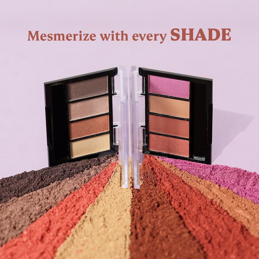 DAZLLER Mystical Magic Shimmery Eyeshadow Powder Palette - Mini, 4G, D4-Es4, Lightweight, Even Blending, Rich Pigments,Vibrant Hues, Assorted