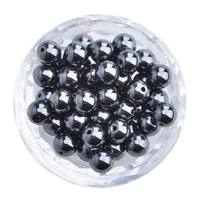 100Pcs Natural Crystal Beads Stone Gemstone Round Loose Energy Healing Beads with Free Crystal Stretch Cord for Jewelry Making (Hematite, 8MM) Hematite