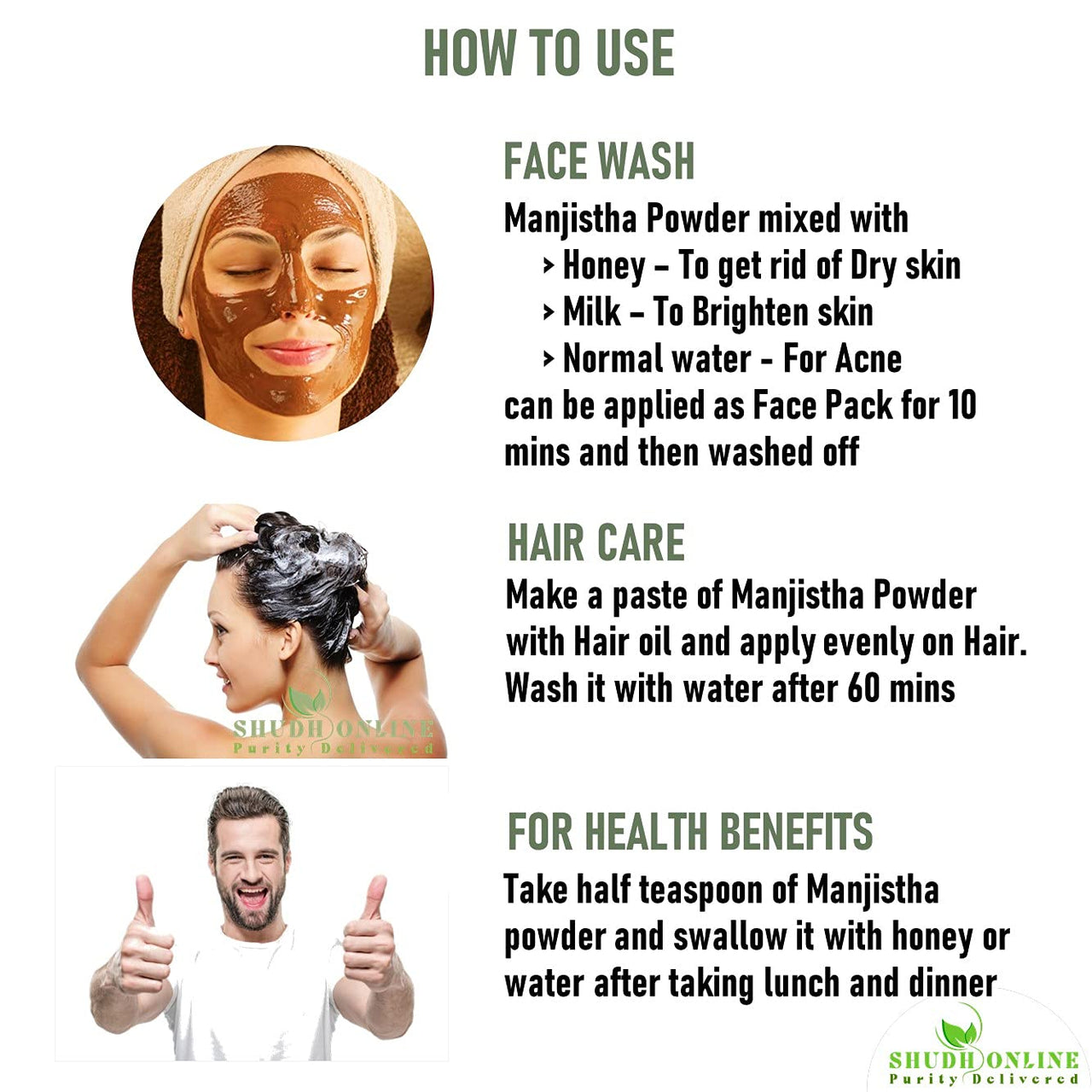 Shudh Online Manjistha Root, Majith Organic, Indian Madder (50 Grams) - Eating, Skin whitening, Face, Hair - Manjishtha, Manjishta, Manjishta, Manjista