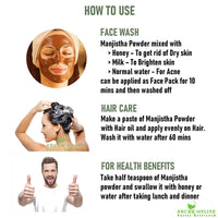 Shudh Online Manjistha Root, Majith Organic, Indian Madder (50 Grams) - Eating, Skin whitening, Face, Hair - Manjishtha, Manjishta, Manjishta, Manjista