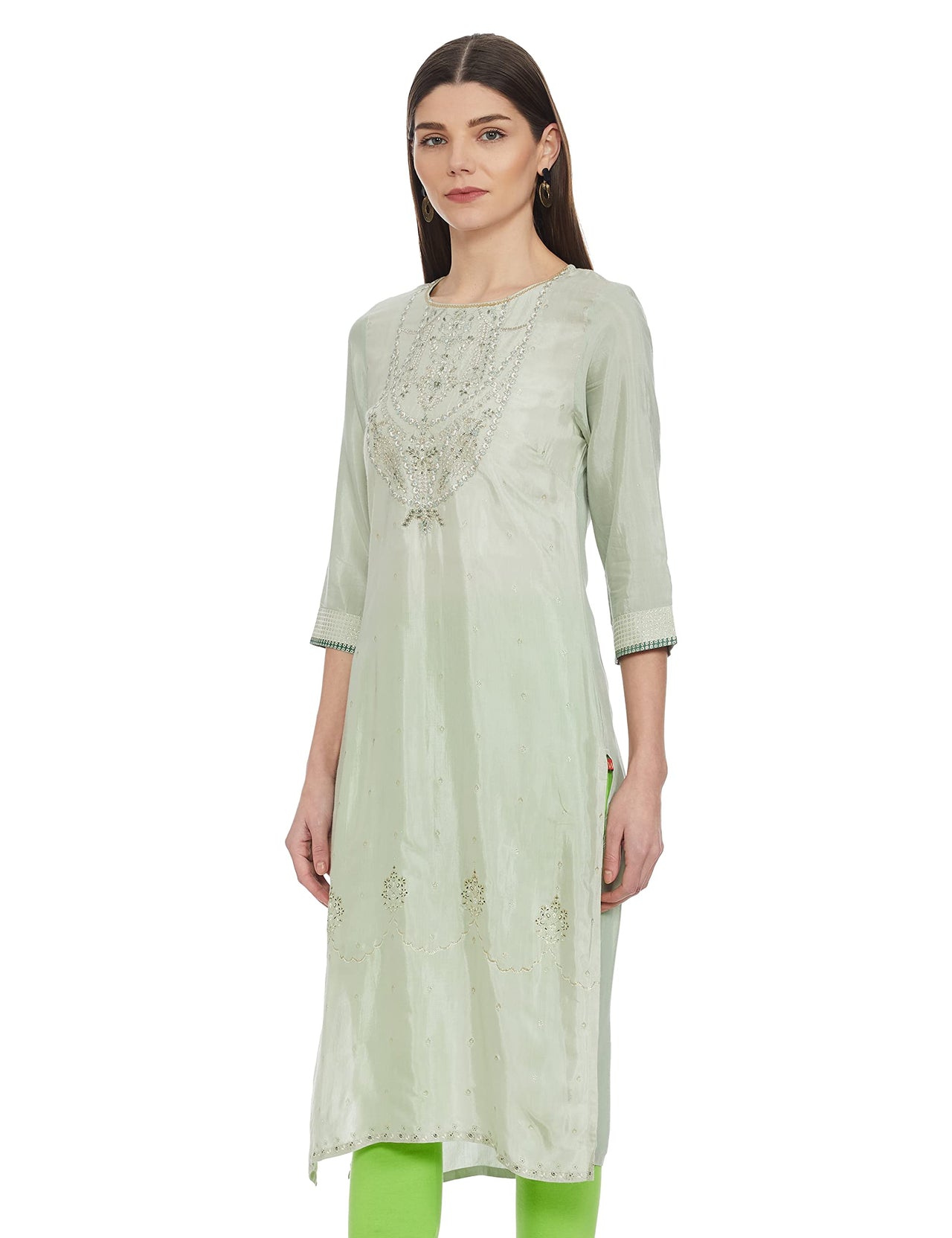 W for Woman Women's  Viscose Straight Kurta