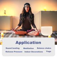 CVNC 8 Inch F Note Heart Chakra Frosted Quartz Crystal Singing Bowl Free Mallet and O-ring For Sound Healing Meditation