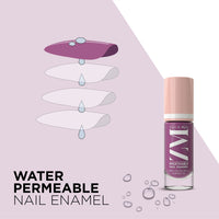 ZM Breathable Nail Enamel Glossy Finish & Water Permeable, Berry Yogurt- 6 ml