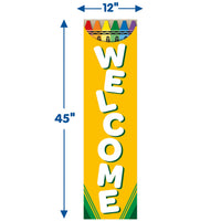 Eureka Crayola Welcome Vertical Classroom Banner for Teachers, 12