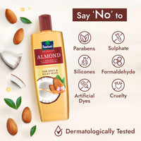 Parachute Advansed Almond enriched Coconut Hair Oil with Vitamin E 300ml|Nourishes & Softens Hair | Helps Control Hair Fall| Helps Promotes Hair Growth | Up to 2x Softer Hair|Non-Sticky Formula| Dermatologically-Tested Hair Oil | For Men & Women