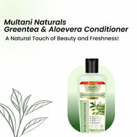Multani Naturals Greentea & Aloevera Hair Conditioner || For Reducing Hair Fall | Improving Hair Texture | Strenghtening Hair Strands | Dermatologically Tested | SLS & paraben Free | Suitable For All Hair Types |250ml