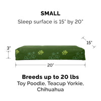 Furhaven Water-Resistant Cooling Gel Dog Bed for Small Dogs w/ Removable Washable Cover, For Dogs Up to 20 lbs - Indoor/Outdoor Garden Print Mattress - Jungle Green, Small Water-Resistant Garden Print (Jungle Green) 20.0