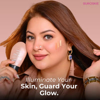 Suroskie My Glow All-In-One Tinted Sunscreen Spf 30 Moisturizer 60 Ml Light Shade | Natural Glowy Finish | Intense Hydration & Uva/Uvb Protection | Sweat Resistant | Niacinamide Cream For Men & Women